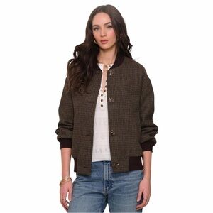 Heartloom Lane Bomber Jacket - Sold Out Brown Plaid Size XS